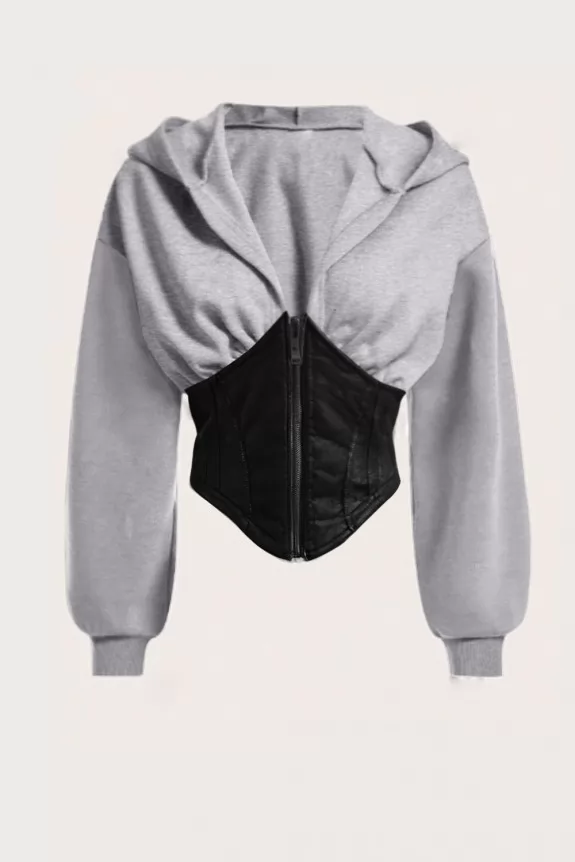 Grey corset hoodie clearance