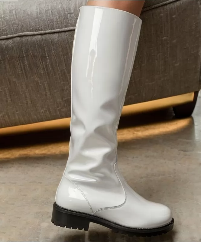 Patent calf boots sale