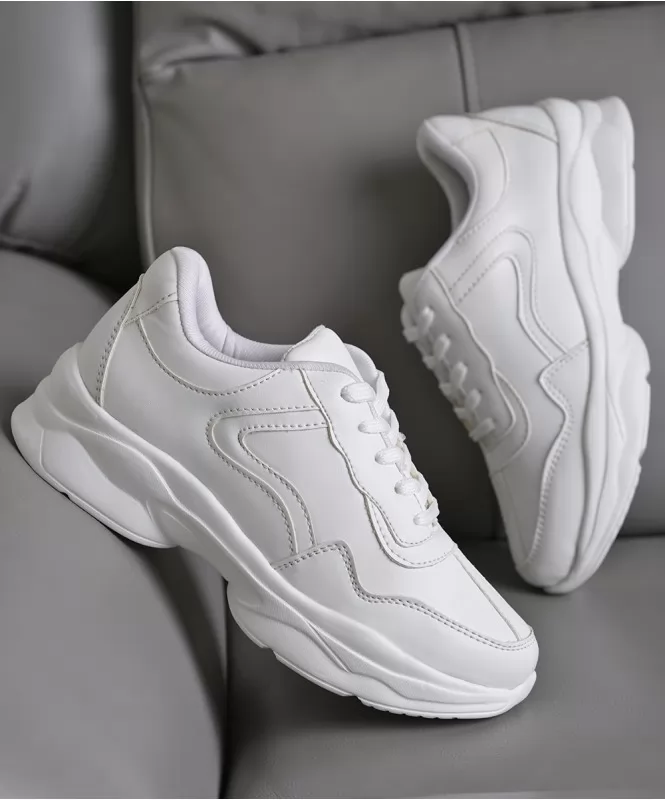 Beach Day Platform White Sneakers Street Style Store SSS
