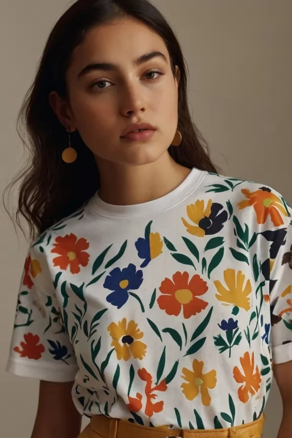 Matisse Inspired Allover Floral Printed Tee