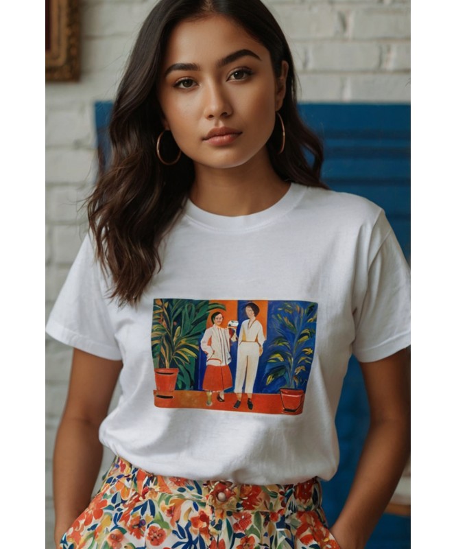 Matisse Inspired  Printed White Tee