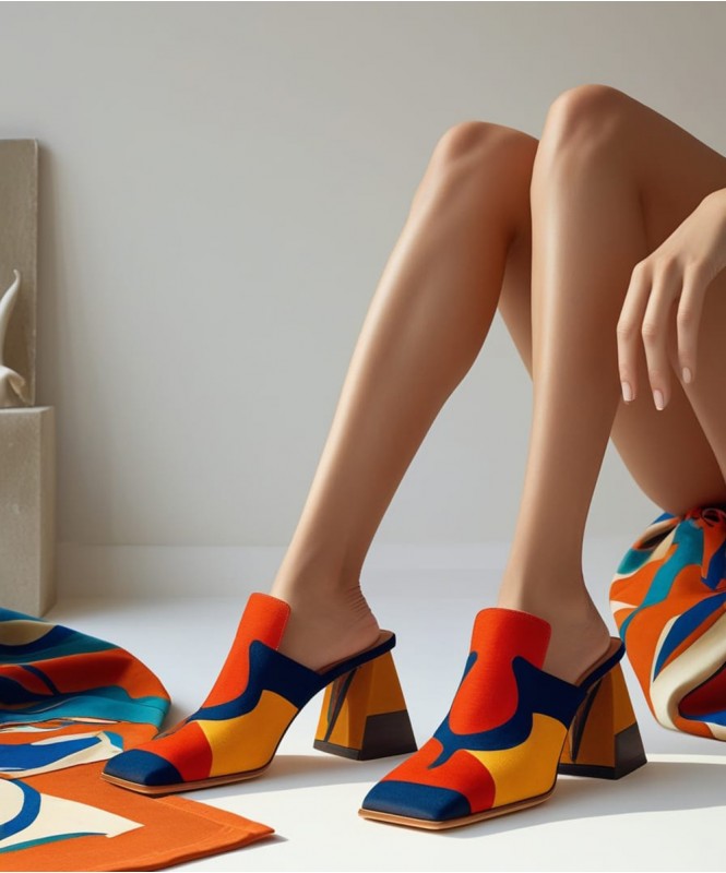 Matisse Inspired Color Block Printed Heel