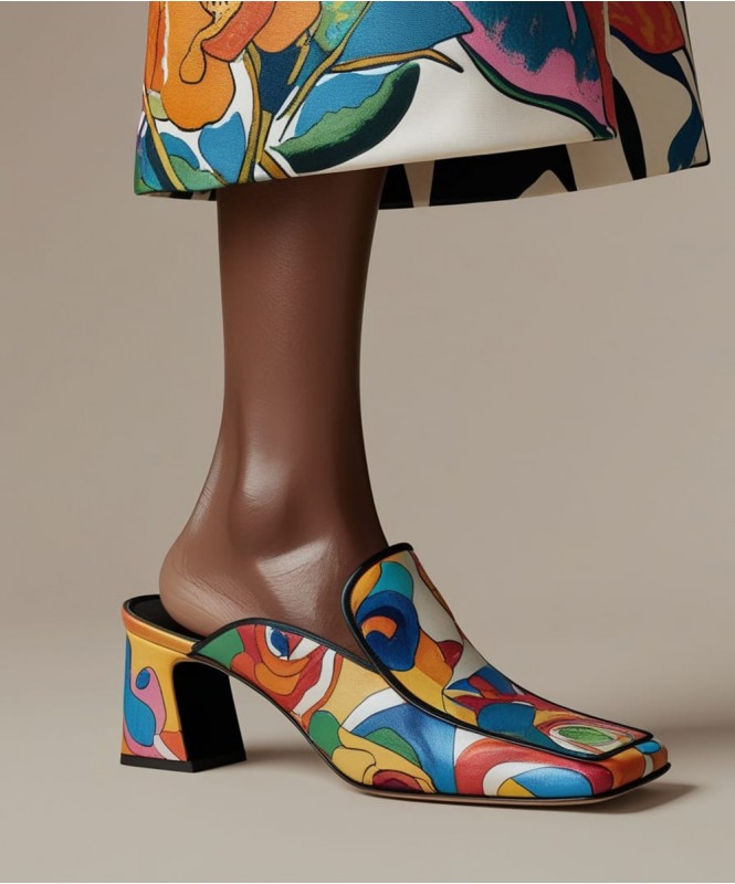 Matisse Inspired Multi Color Printed Heel