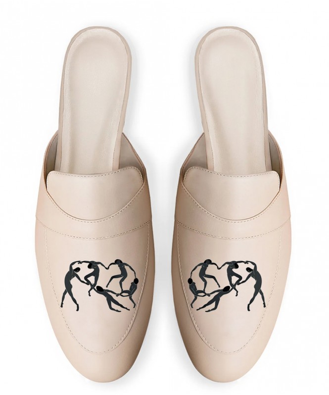 Matisse Inspired Dancing Women Printed Mules