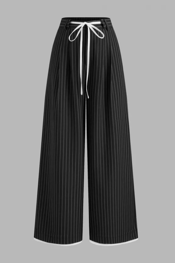  Striped Wide Leg Trousers