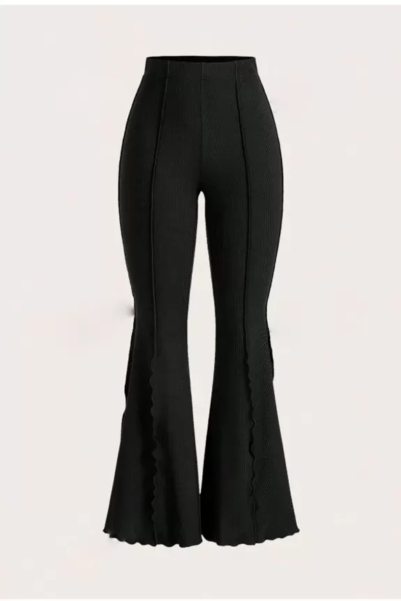 High Waist Flared Leg Trousers