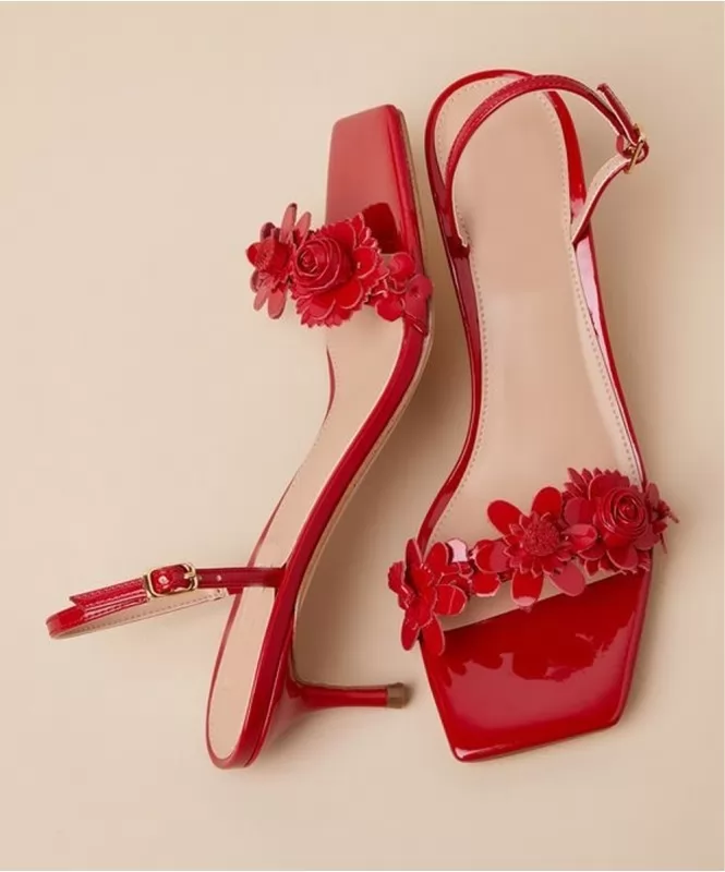 Red Floral Senorita Heels 