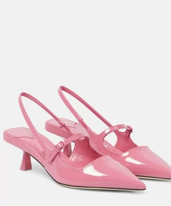 Pink Shine Pointed Heels