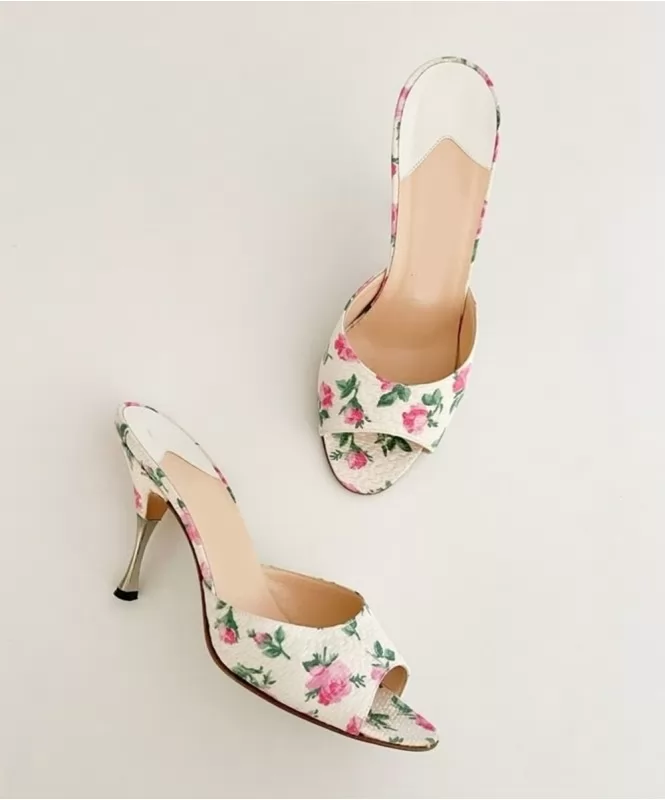 Floral Peep Toe Heels