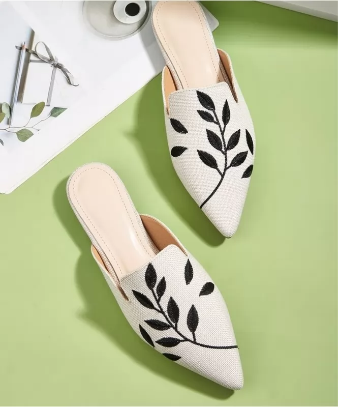 Minimalist Leaf Mules