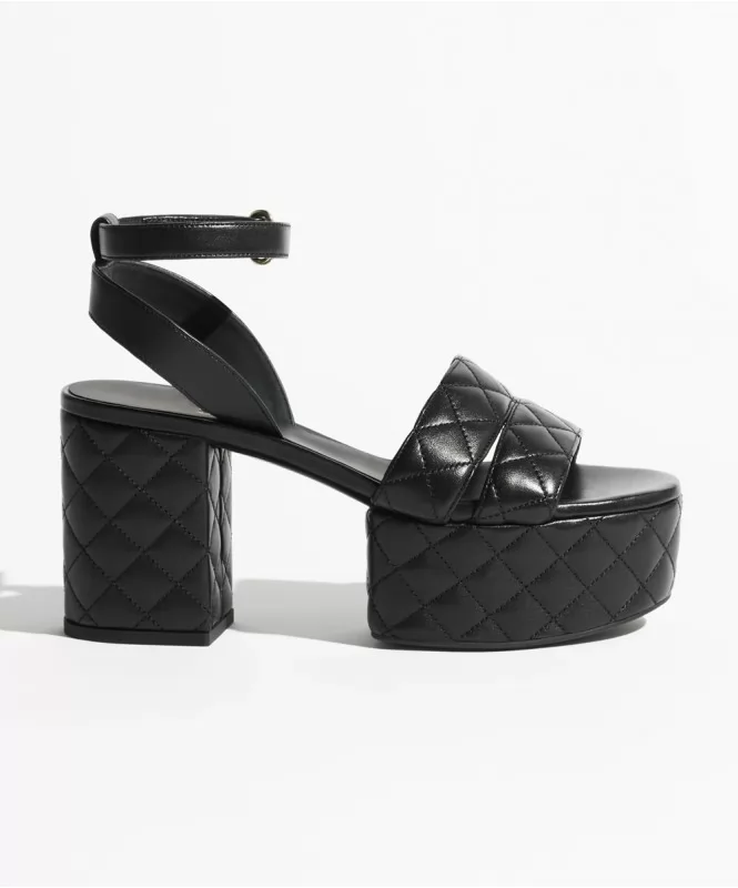 Bulky Quilted Platform Heels