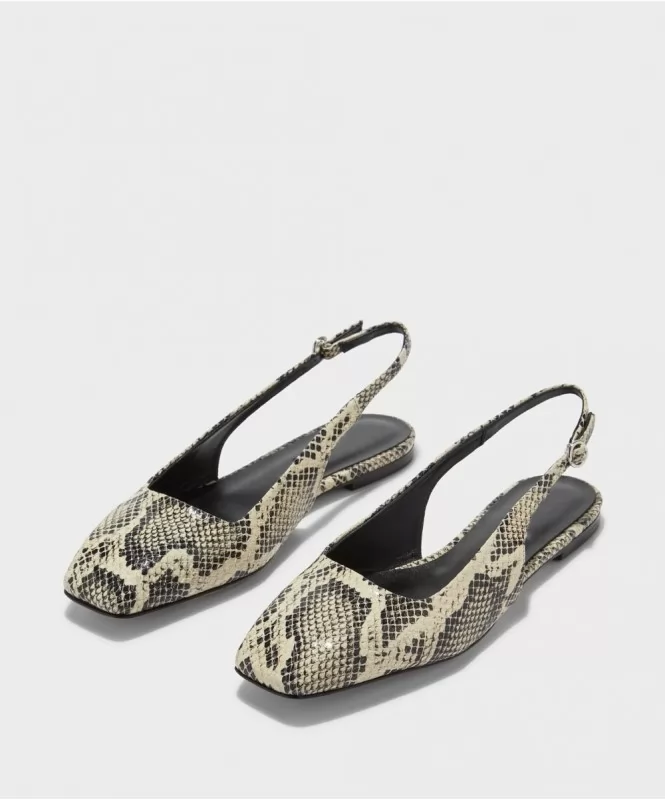 Printed Slingback Flats