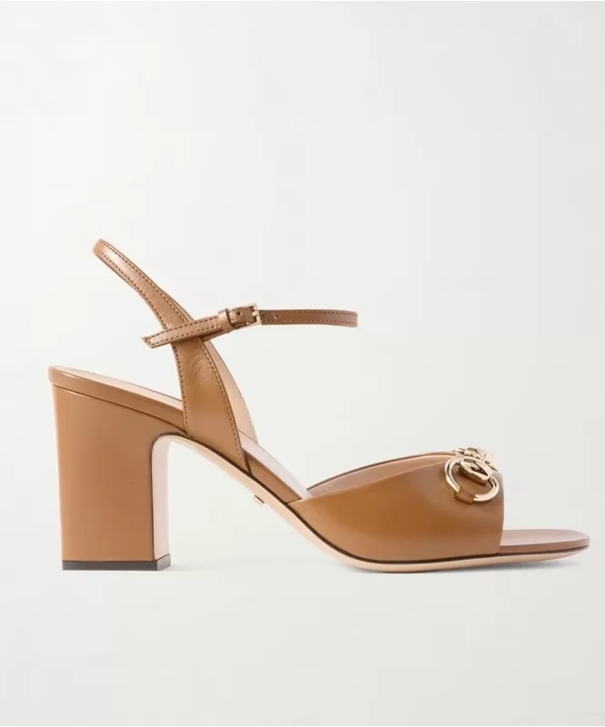 Golden Buckle Beige Heels