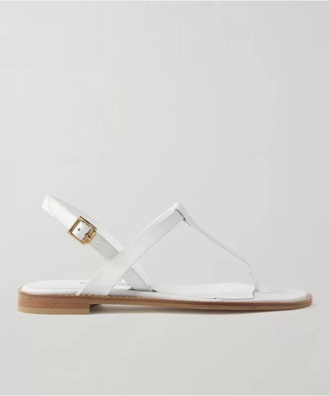 Basic White Tstrap Flats