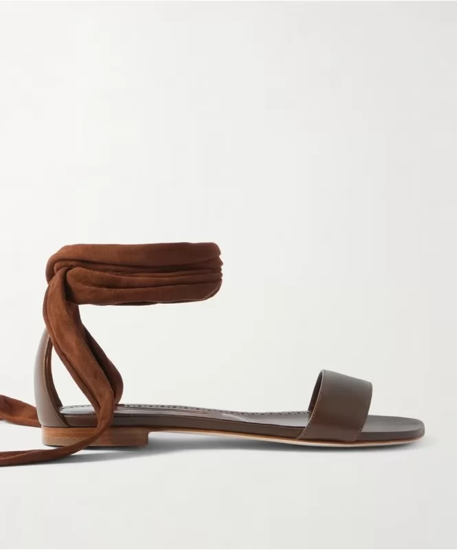 Brownie Brown Tie On Flats