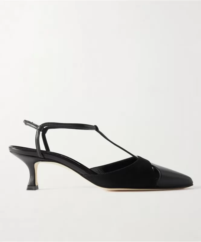 Black Cutout Slingback Heels