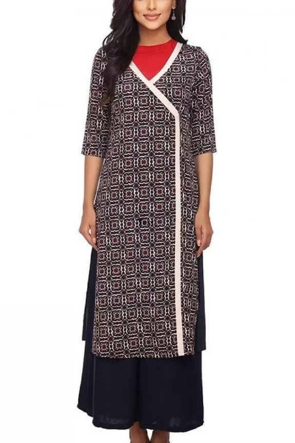  Block Printed Straight Kurta