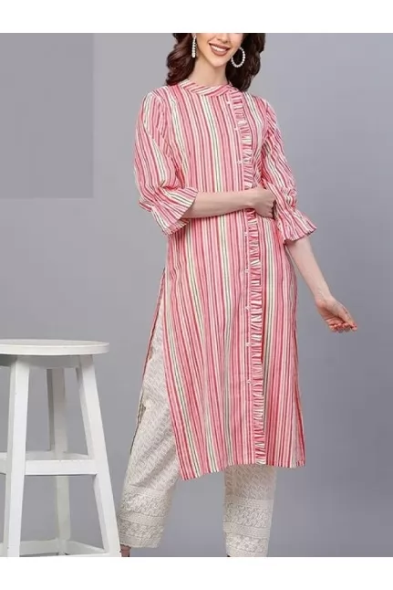 Printed Ruffled Sleeves Kurti 