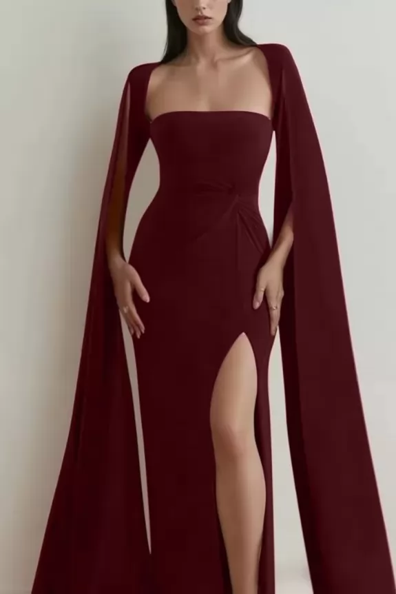The Rich Rouge High Slit Dress