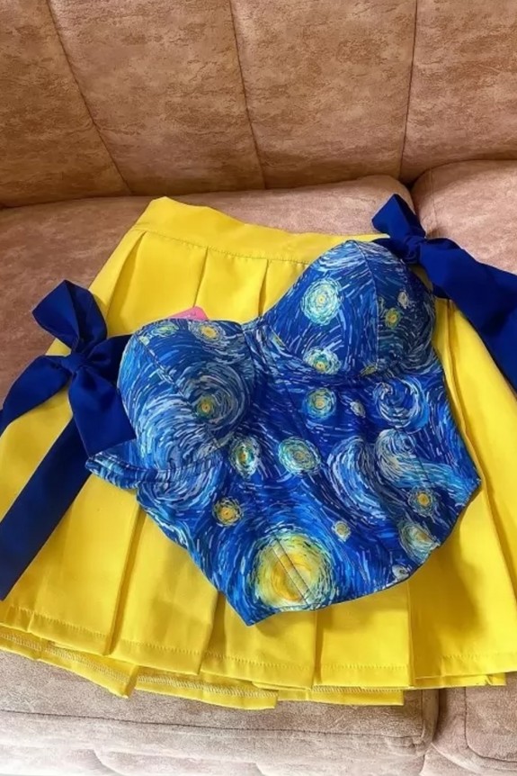 Starry Night Padded Crop Top