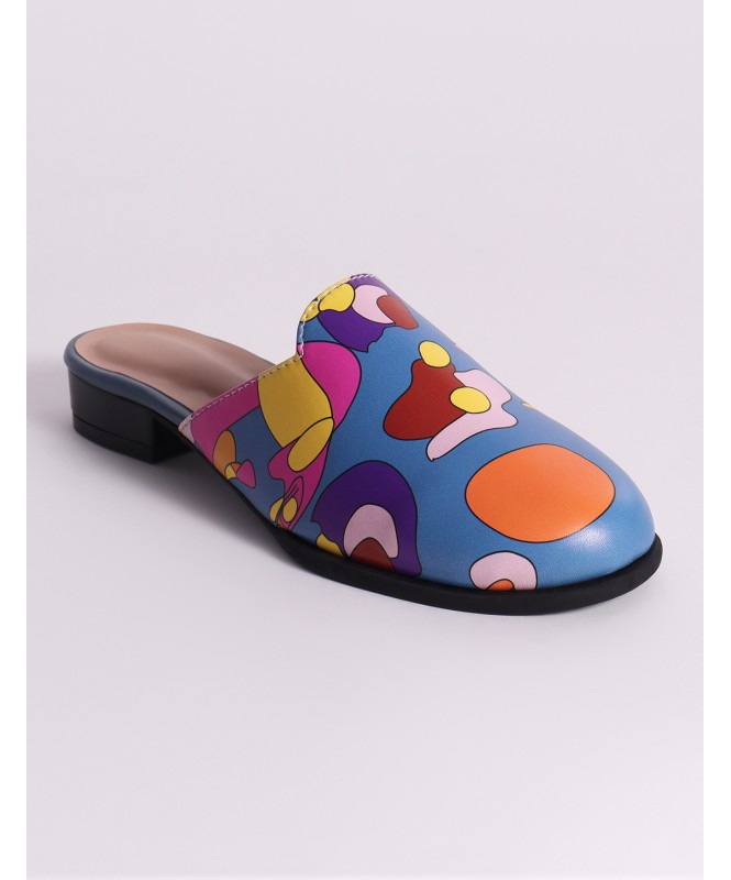 Abstract Art Printed Mules